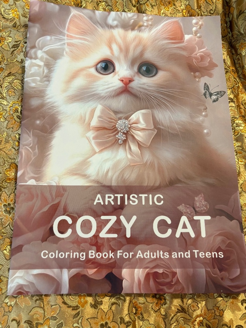 Artistic Cozy Cat Coloring Book Adults Teens Large Size